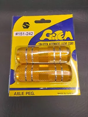 Old School Bmx Axle Pegs 26/24T 3/8's Axle NOS Pair Gold • $15.15