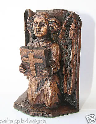 Angel Reading Bible Ornament Reproduction Medieval Carving Praying Cherub Gift • $18.94