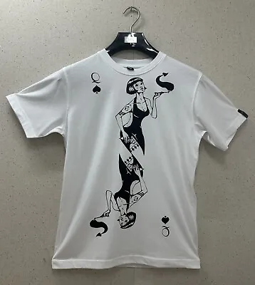 ‘Queen Of Spades’ Poker Round Neck T-shirt TEXAS HOLD-EM Small-XL Men’s • £8.99