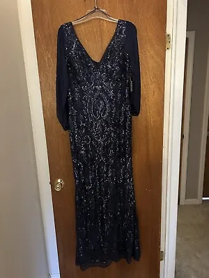 Mother Of The Bride Dress Size 12 Gown Navy Blue • $158