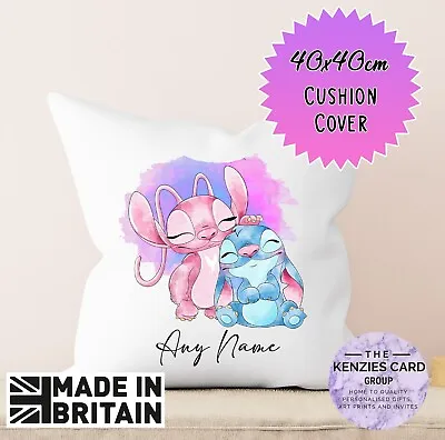 Personalised Disney Lilo & Stitch Cushion Any Name Cushion Cover 40x40cm V1 • £6.55