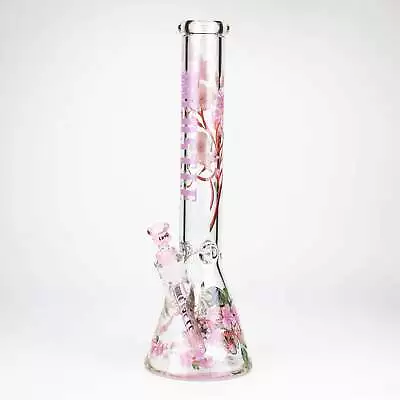 Cute Water Bong Glass Ice Catcher Beaker Bongs Girly Smoking Bubbler 16 Inch • $75.30