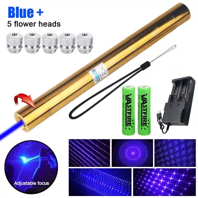 5Watt 450nm Blue Laser Pointer Pen Adjustable Visible Beam Dot Light Torch USA • $63.99