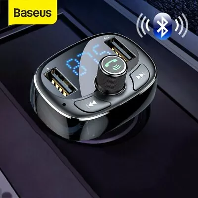 Baseus Handsfree Wireless Bluetooth Car Kit FM Transmitter USB Charge MP3 Player • $15.19