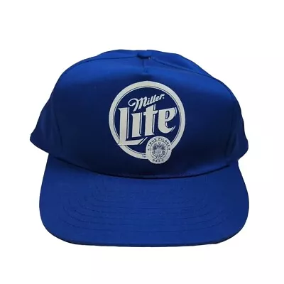 Vintage 90's Miller Lite Beer Snapback Dad Hat Blue One Size Fits Most • $14