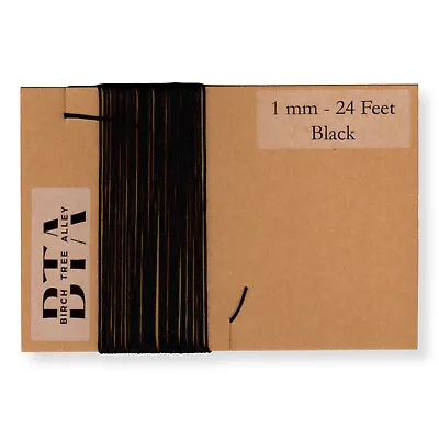 24' Clock Weight Cord BRAIDED For Vintage Morbier Tall Case 1mm BLACK 24 Feet • $21.48