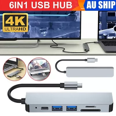 6in1 USB-C Type C HD Output 4K HDMI USB 3.0 HUB Adapter For MacBook Pro IPad Pro • $16.95