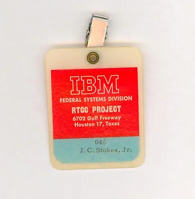 Vintage NASA IBM Access Badge APOLLO Era Manned Spacecraft Center In Houston • $250