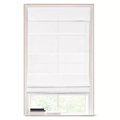 1pc 27 X64  Light Filtering Cordless Roman Window Shade White - Lumi Home • $16.99