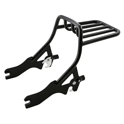Vivid Black Luggage Rack Fit For Harley Heritage Softail Street Bob Deluxe 18-23 • $99.99