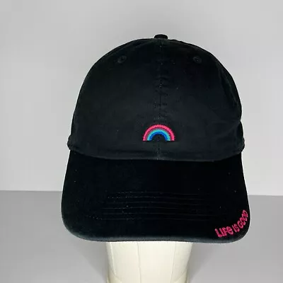 Life Is Good Black Rainbow Good Vibe Tribe Adjustable Hat • $11.19