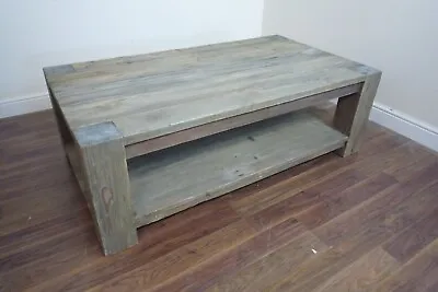 Farmhouse Coffee Table In A Rustic Style Finish - Solid Wood Heavy Coffee Table • £259