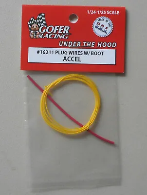 ACCEL PLUG WIRES W BOOT 1:24 1:25 GOFER RACING CAR MODEL ACCESSORY 16211 • $4.25