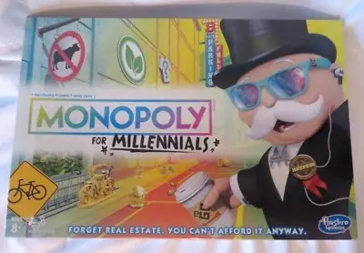 Monopoly For Millennials Board Game Hasbro Factory Sealed Family Fun 2018-NEW • $17.98