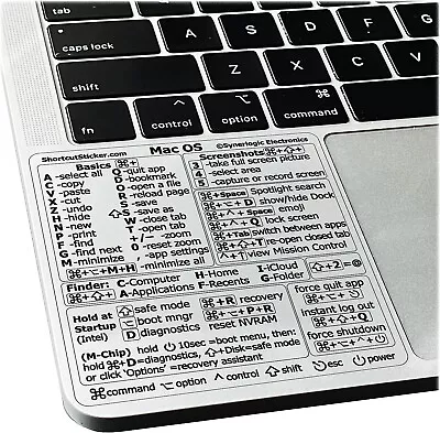 £5.95 • Buy Keyboard Shortcuts M1/M2/Intel No-Residue Clear Sticker For 13-16 Inch MacBook