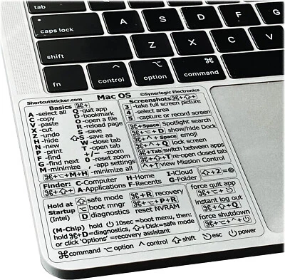 £5.95 • Buy Keyboard Shortcuts M1/M2/Intel No-Residue Clear Sticker For 13-16 Inch MacBook