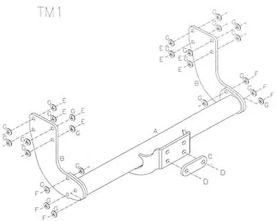 Towtrust Fixed Flange Towbar For Volkswagen Crafter Chassis Cab 2006 - 2017 • $173.41