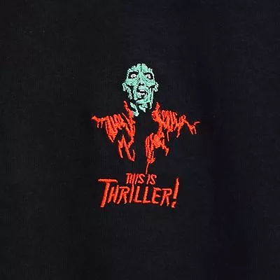 Michael Jackson Thriller Embroidered Black Tee T-shirt By Actual Fact • £19.99