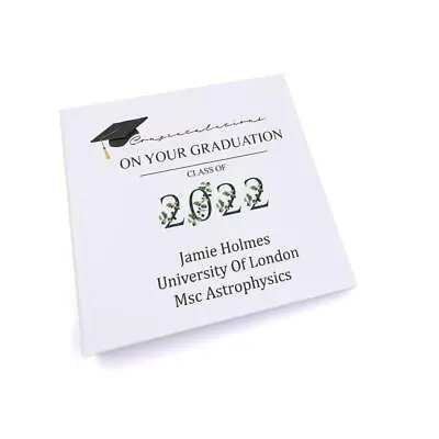 £14.49 • Buy Personalised Graduation Photo Album Keepsake Gift Leaf Number Design UV-854