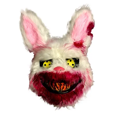  Halloween Scary Mask Rabbit Bunny Mask Bloody Plush Animal Head Mask Props • $9.75
