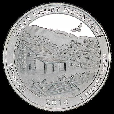 $10.98 • Buy 2014 S Great Smoky Mountains 90% SILVER Deep Cameo  PROOF  Tennessee ATB Quarter