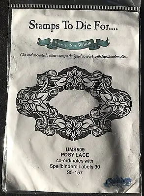 Creative Expressions Sue Wilson Stamps To Die For Cling Rubber - Posy Lace • £3.50