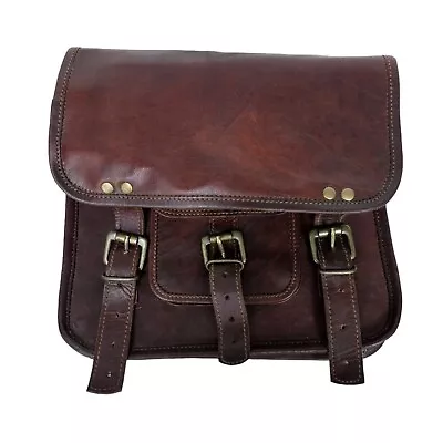 Vintage 60's 70's Men's Brown Leather Messenger Letter Hip Belt Bag Briefcase • $225
