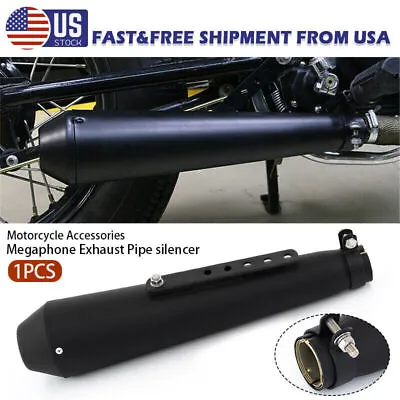 Universal Motorcycle Exhaust Pipe Muffler Silencer Fits For Harley Racer Cafe US • $42.99