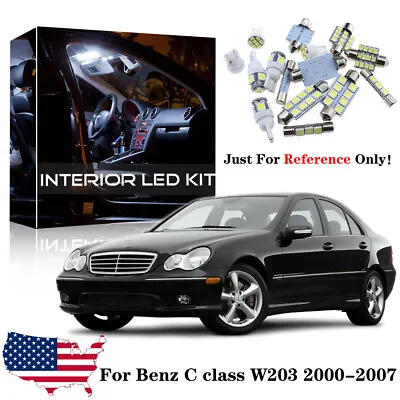 15Pcs White Interior LED Light Bulbs Kit For Mercedes Benz C Class W203 2000-07 • $12.22