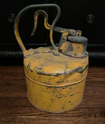 Vintage Yellow Safety Safeway Product Gas Can  • $24.99