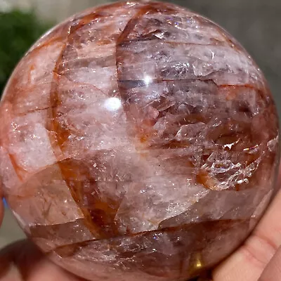 500g Rainbow Red Hematoid Quartz Crystal Sphere Phantom MULTI-INCLUSIONS Healing • $120
