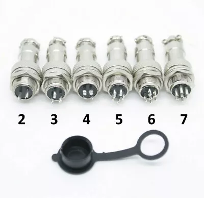 £3.99 • Buy GX12 Aviation Plug + Socket Cable Connector - 2 3 4 5 6 7 Pin M12 Male / Female
