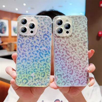 For IPhone 15 Pro Max 14 13 12 11 XS XR 8 Cute Glitter Bling Leopard Print Case • $14.99