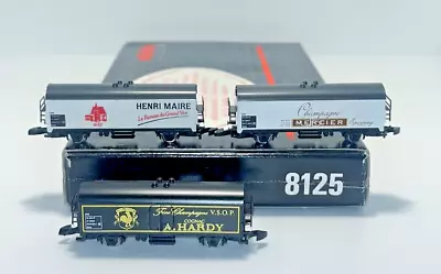 Z Scale Marklin 8125   The Sprits Of France  3 Box Car Set Original Box *RARE* • $124.99