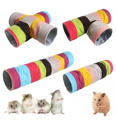 Hamster Guinea Pig Tunnel Toy Rat Cage Hedgehog Tube Chinchilla House Cave Mouse • £7.91