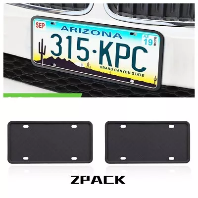 2pcs Silicone License Plate Frame Car SUV Truck Auto Cover Holder-Color Black Ne • $25.98