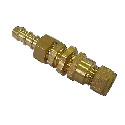 BULK HEAD FITTING LPG FULHAM NOZZLE 8mm COMPRESSION BRASS FLEXIBLE GAS HOSE TUBE • £19.95