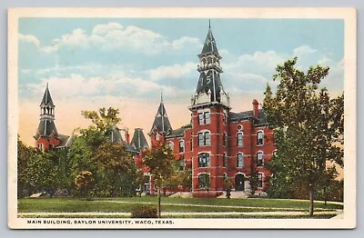 Postcard TX Waco Baylor University View Main Building Educational Vintage I7 • $11.97