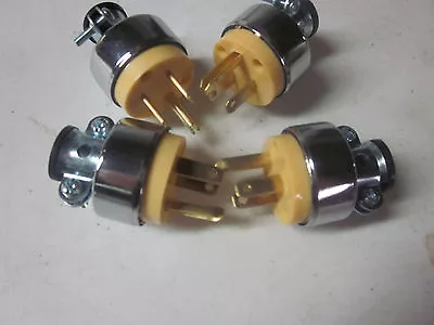 $11.50 • Buy 4pc MALE REPLACEMENT EXTENSION CORD ELECTRICAL WIRE REPAIR PLUG ENDS 15A 125V