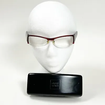 Alain Mikli A0491 16 Eyeglasses Frame Red 52-17-135 Half Rim With Case • $78.98