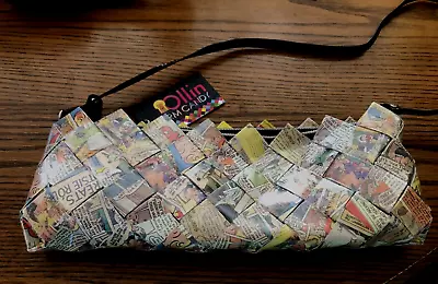 NAHUI OLLIN Arm Candy Handcrafted Comics Wrappers Woven Purse  NWT • $31.50