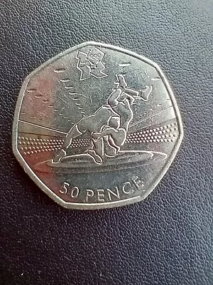 2011 Olympic Wrestling 50p Coin London Olympics 2012 • £12