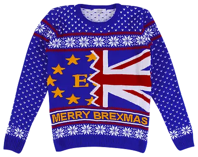 £8.99 • Buy Merry Brexmas! Brexit Knitted Christmas Jumper NJGarments Made In The UK
