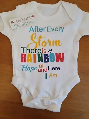 £5.25 • Buy After Every Storm Comes A Rainbow Of Hope   BABY VEST Bodysuit Grow Baby Loss