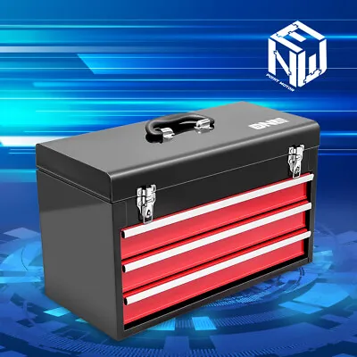 20  3-Drawer Steel Portable Top Storage Toolbox W/Lockable Metal Latches Garage • $59.99