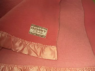 £14.99 • Buy Vintage Blanket Reversible Pinks Dormy Duet Merino Wool On Cotton Warp 80 X 90 I