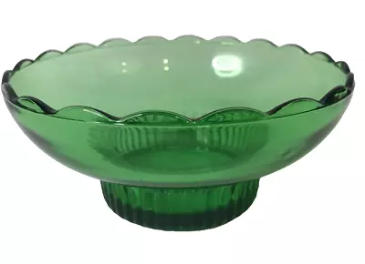 Vintage 1950's E.O. Brody CO. M2000 Cleveland Ohio Green Glass Dish Bowl Scallop • $12.99