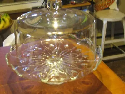 Vtg Princess House Glass Heritage Deluxe #076 Pedestal Cake Stand W/Etched Dome • $60