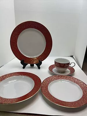 Mikasa Parchment Red Fine China 5 Piece Place Setting New • $39.99