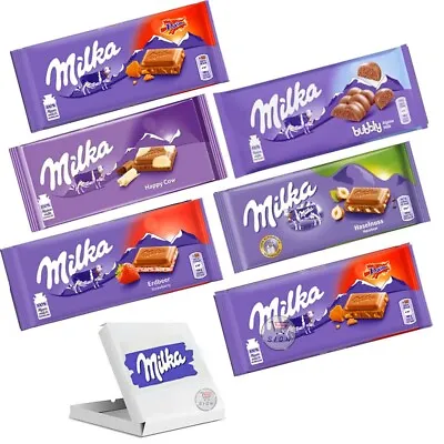 6 Mixed Milka Chocolate Bars Variety Mix Flavours DaimCowOreoBubbly Milk Etc • £18.99